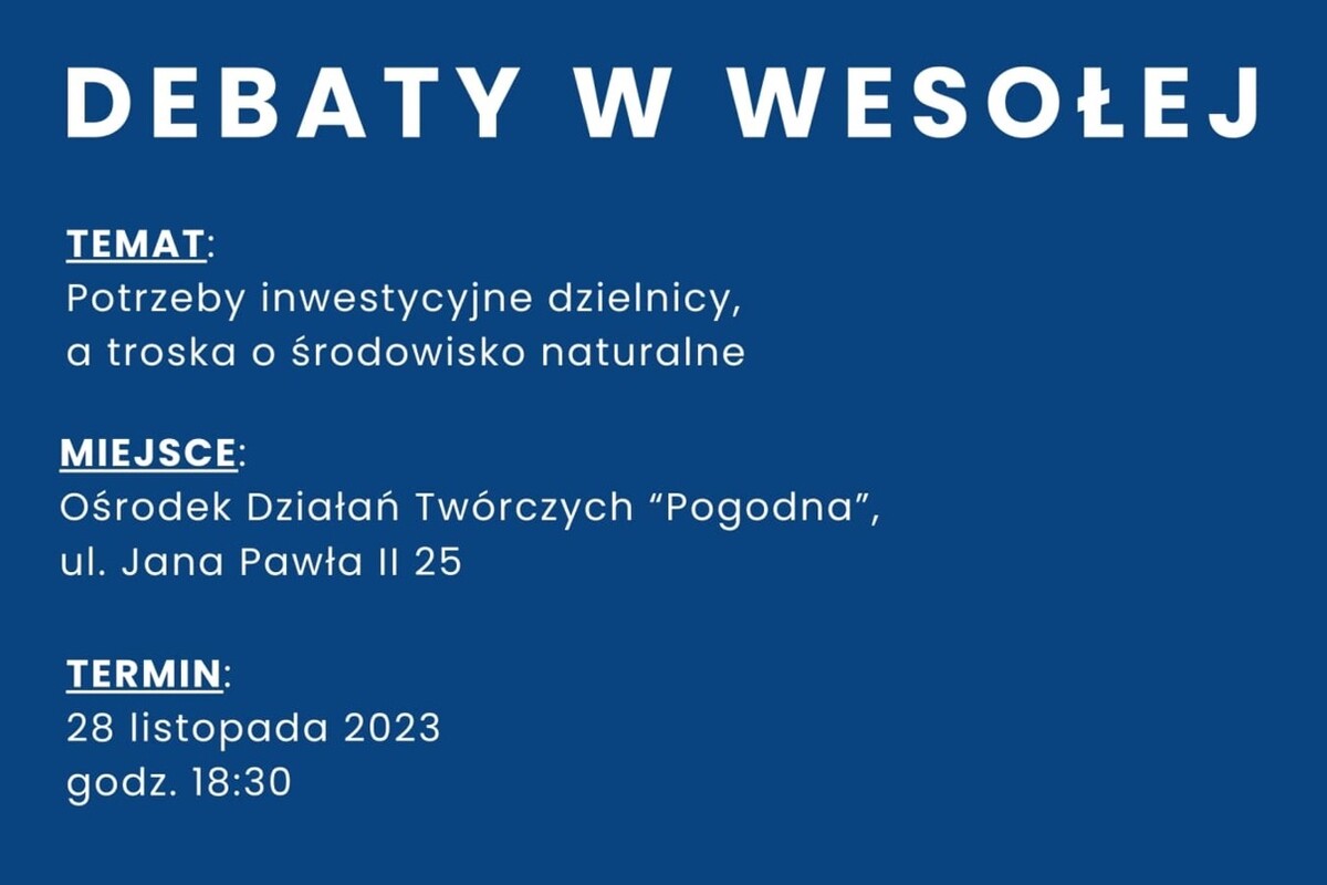 Druga z debat w Wesołej