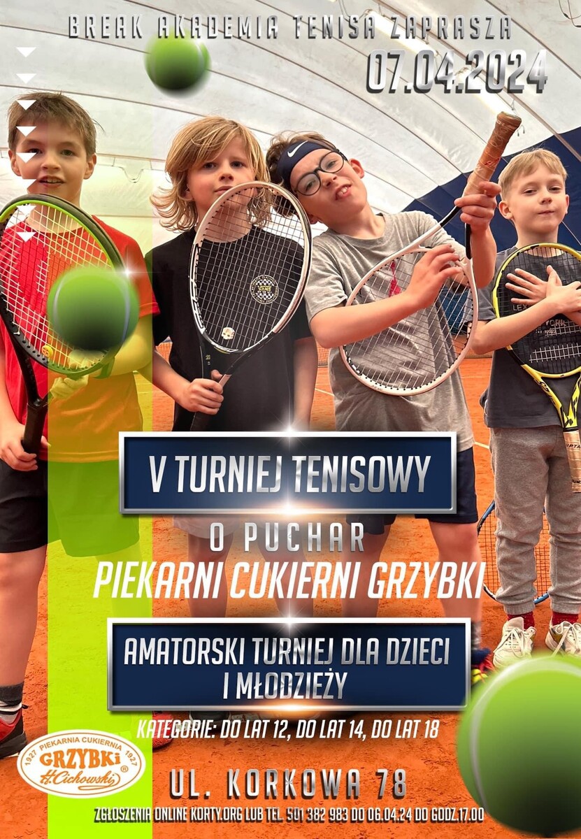  V Amatorski Turniej Tenisowy dla dzieci o Puchar Piekarni Cukierni Grzybki