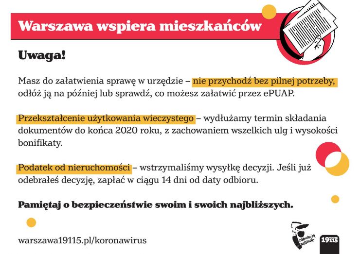 Warszawa wspiera mieszkańców - informacje